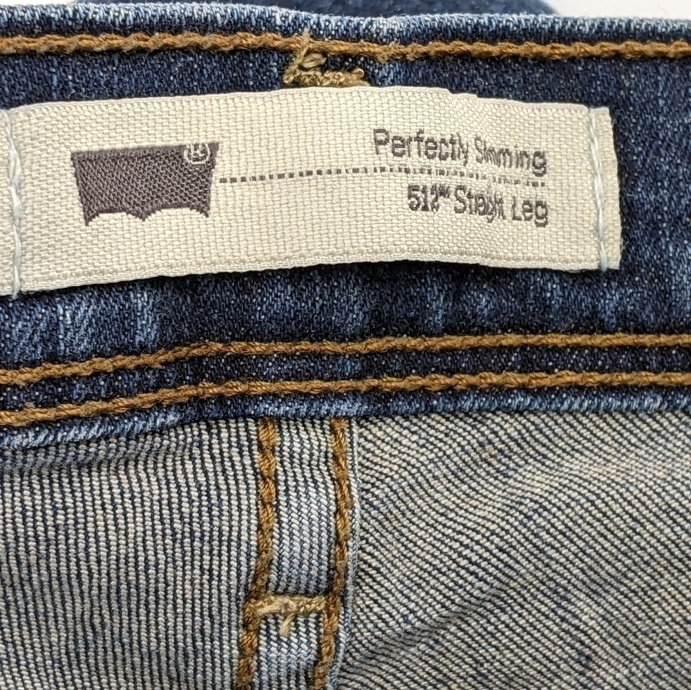 Levi's 512 Denim Jeans Perfectly Slimming Straight Leg W27 L30 (meas. 26/28) - Picture 6 of 9
